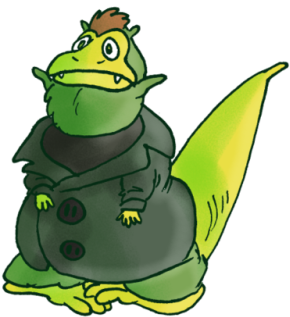 Dinoween, Day N°17 Bogeyman - Cartoon (500x422)