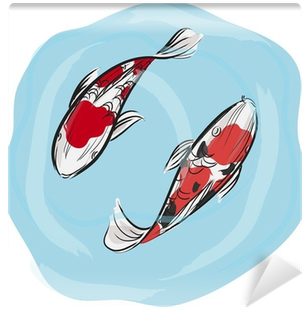 Artisic Professional Painting Of Carp Fish With Japanese - Painting (400x400)