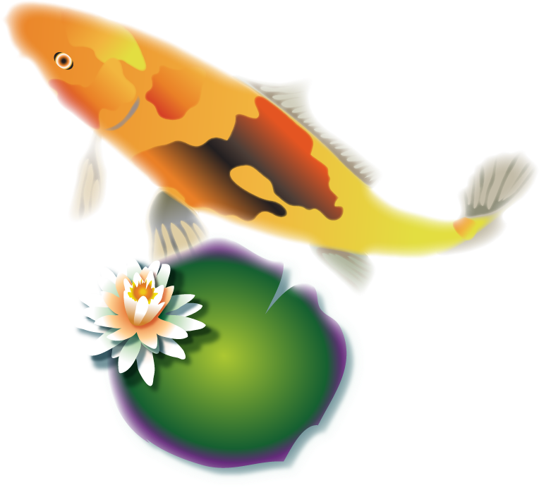 Orange Koi - Orange/brown/geen, Shadow - Koi (779x697)