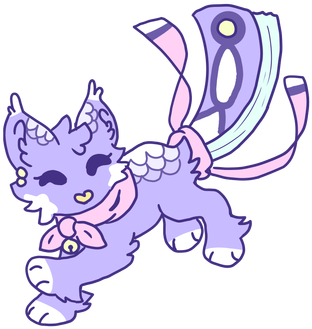 Lavender Koi Fish Owner - Cartoon (347x368)