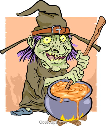 Scary Clipart Potato - Witch Brewing Potion (404x480)