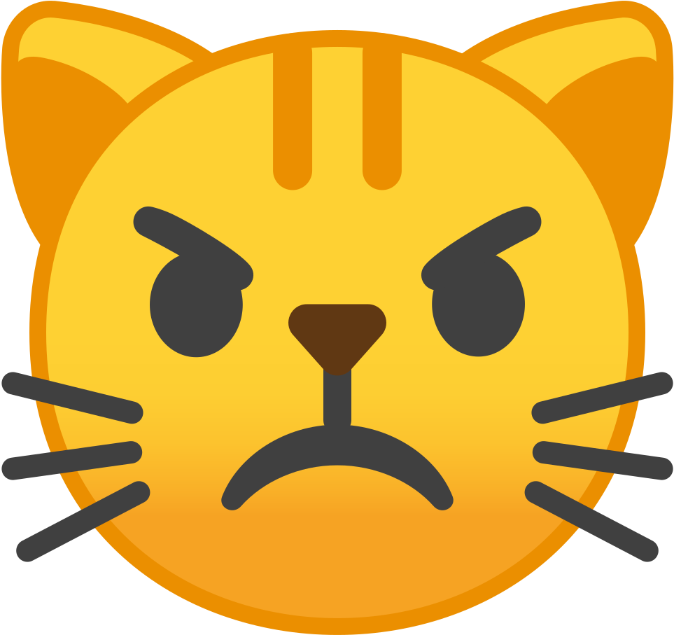 Pouting Cat Face Icon - Cat Face Png (1024x1024)