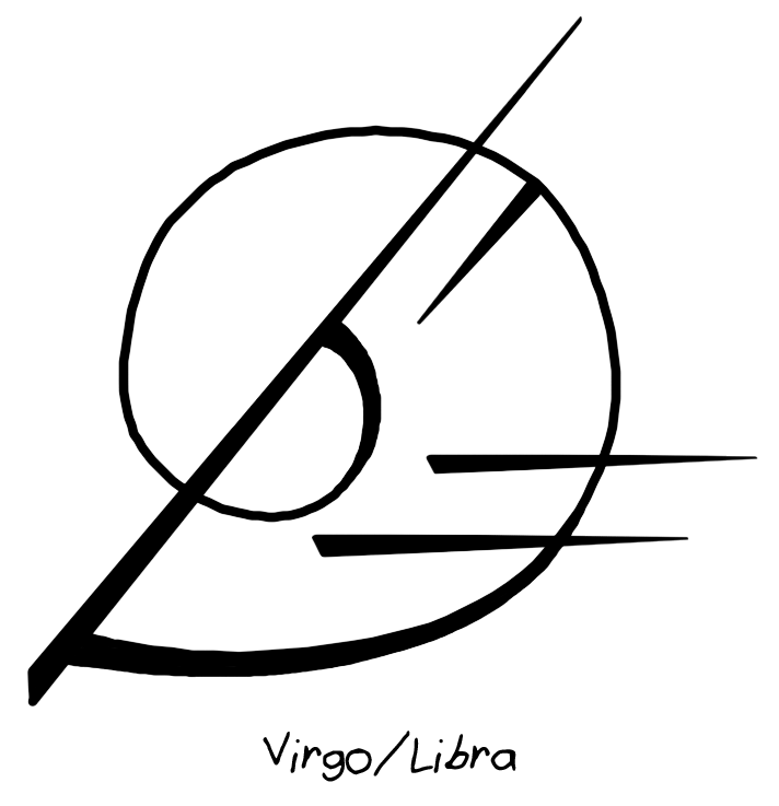 Do You Think You Could Make A Virgo/libra Cusp Sigil - Line Art (750x750)