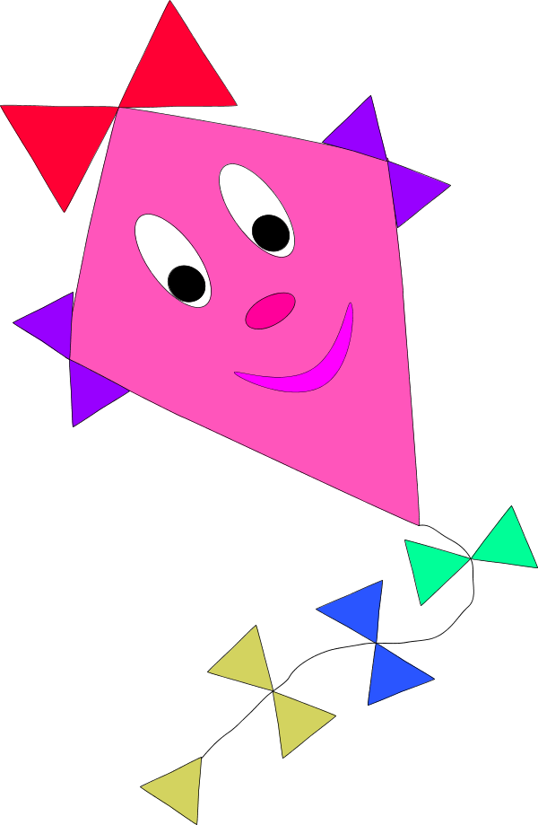 Kite Clipart Pink - Kite Clip Art (600x919)