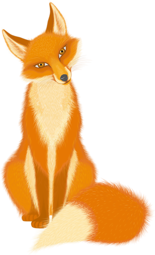 Red Fox Clipart Woodland Creatures - Painting Of A Fox Transparent (303x500)
