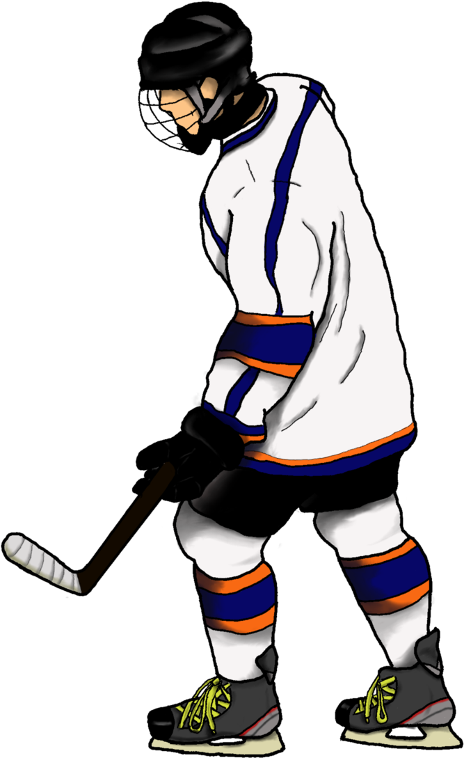 Hockey Player By Mirya-m - College Ice Hockey (711x1123)