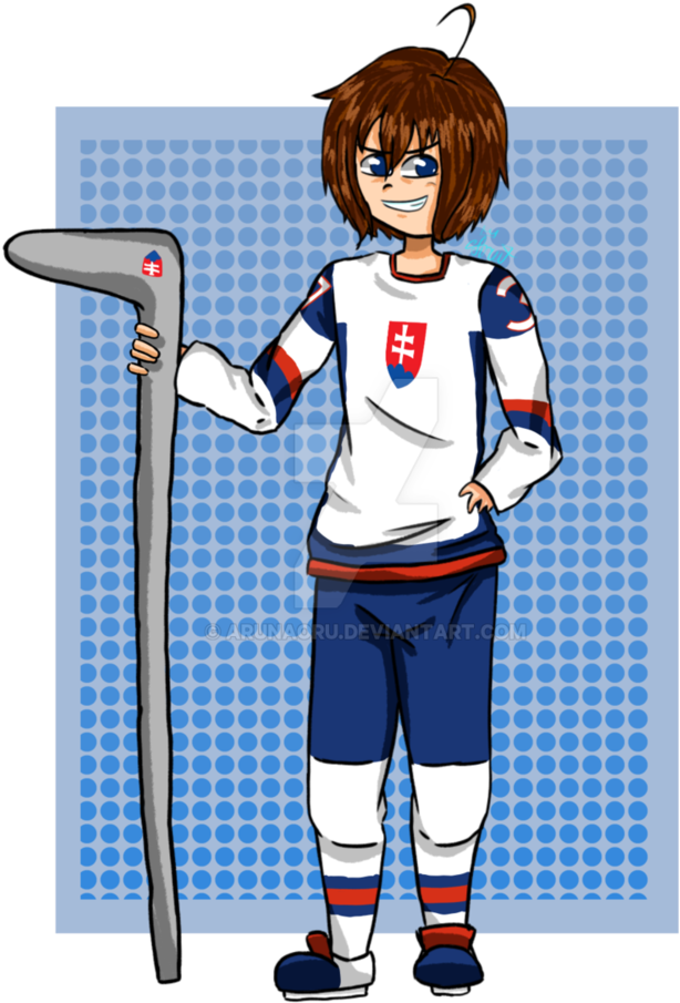 Slovakia As A Hockey Player By Arunaoru - Cartoon (853x937)