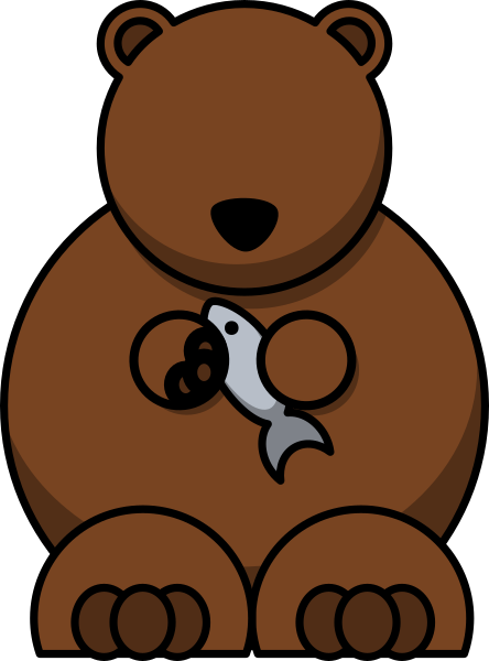 Brown Eyes Clipart Cartoon Bear - Bear Clipart Brown (444x600)