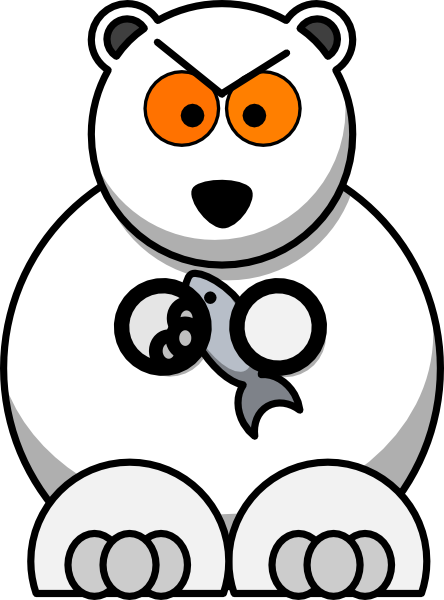 Polar Bear Clip Art - Cartoon Polar Bear (444x600)