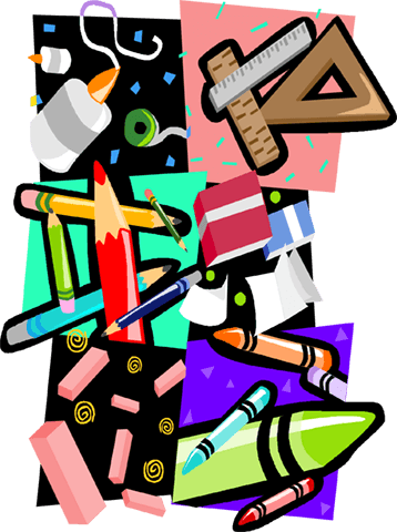 Craft Pencils, Glue, Crayons, Rulers Royalty Free Vector - Microsoft Powerpoint (358x480)