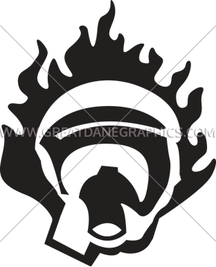 Flaming Fire Fighter Mask - Emblem (312x385)