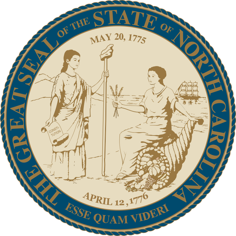 Fileseal Of North Carolina Alternatesvg Wikipedia - Chatham County, North Carolina (768x768)