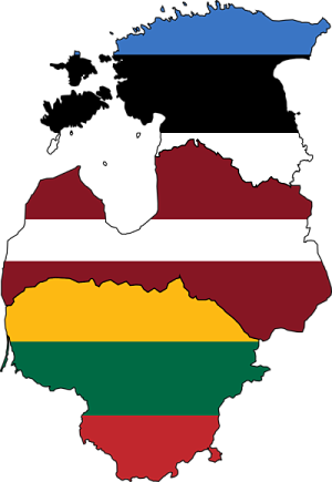 Map Of The Baltic States - Baltic States Flag Map (300x435)