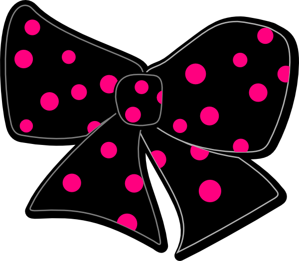 Bow With Polka Dots Clip Art At Clker - Bows With Polka Dots (600x524)