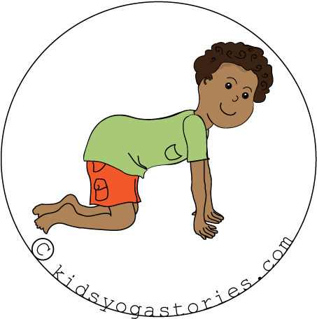 Cow Pose Kids Yoga - Table Pose Kid (600x600)