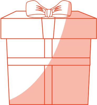 Orange Shading Silhouette Cartoon Giftbox With Wrapping - Box (550x550)