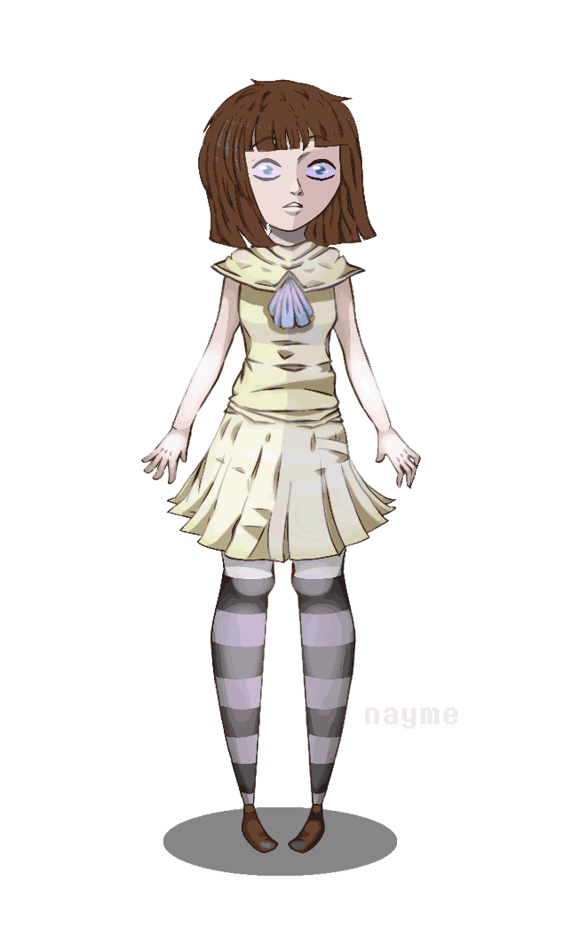 Fran Bow By Naymechan - Animated Bowing Girl Gif (800x1280)