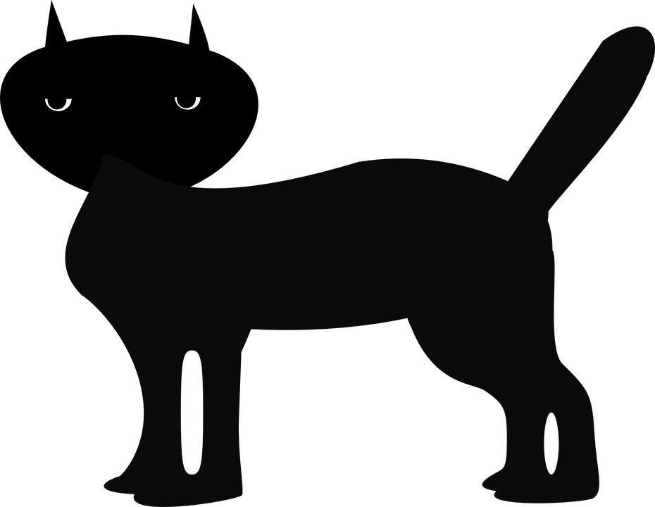 Cat In The Hat Bow Tie Pattern 28, - แมว การ์ตูน สี ดำ (930x720)