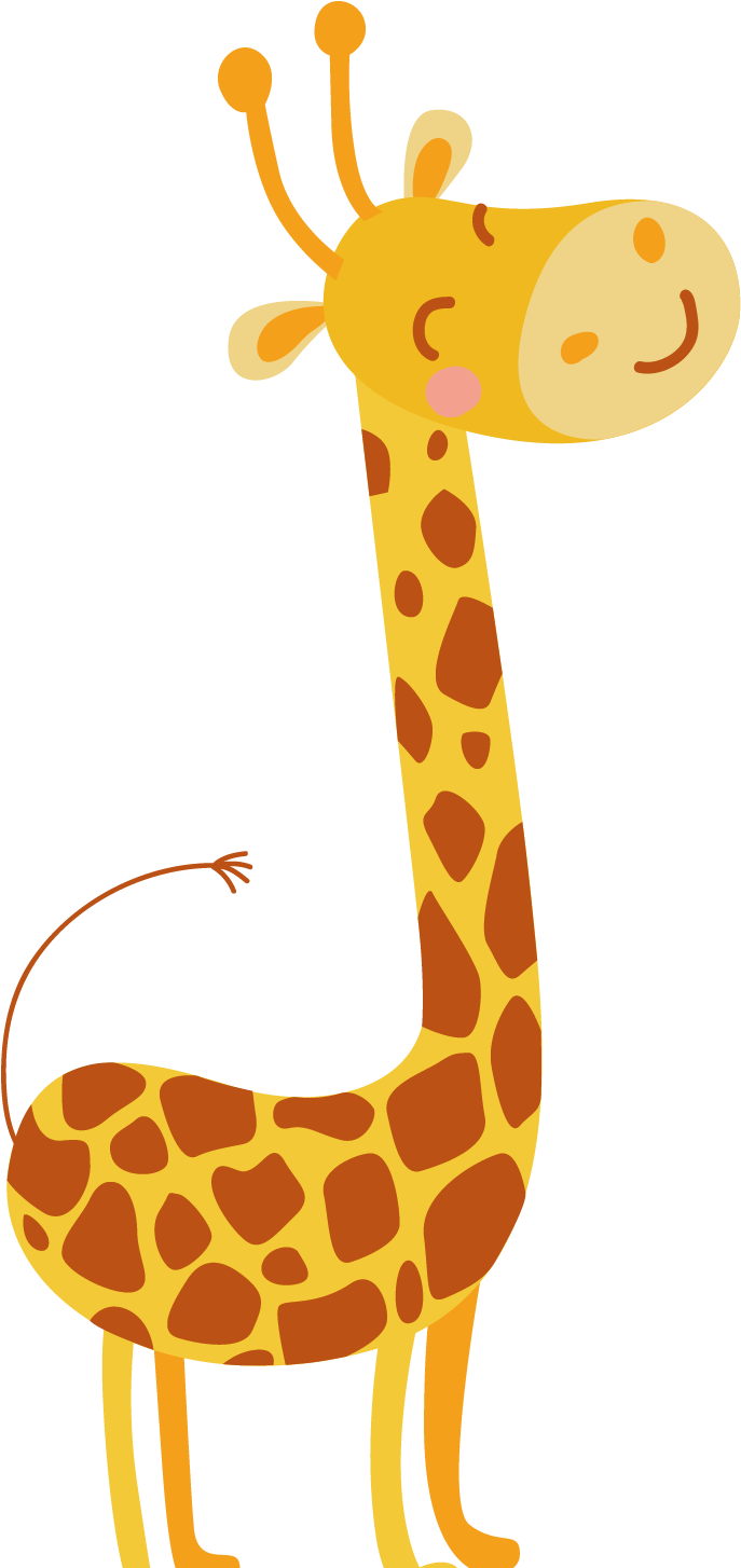 Giraffe Cartoon Greeting Card Birthday - Transparent Giraffe Cartoon Png (1501x1500)