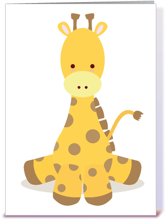 Giraffe Birthday Card Giraffe For Baby Card Google - Cute Baby Giraffe Png (435x429)