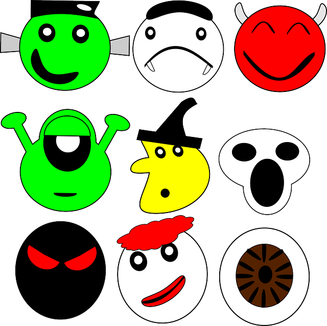 Smiley, Set, Mask, Alien, Vampire, Witch - Mask (640x638)