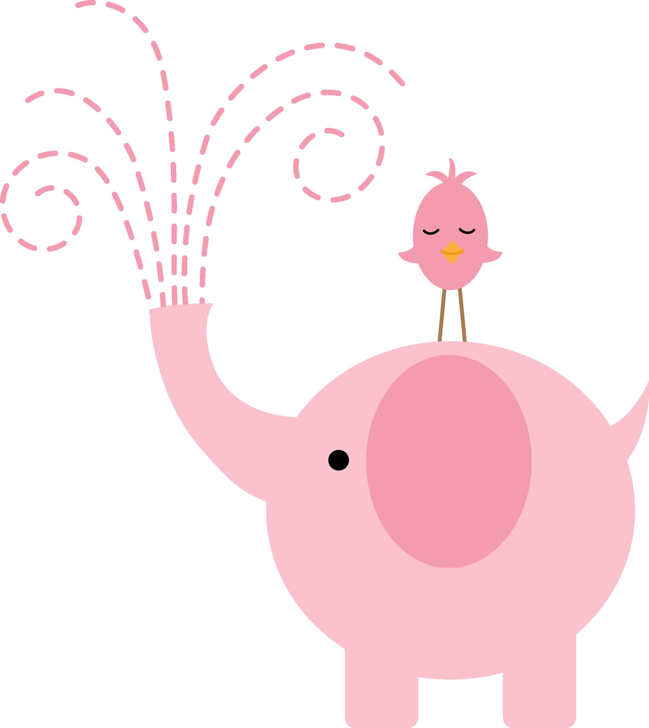 Pink Elephant Baby Shower Clip Art - Elefante Bebe Rosa Png (2104x2362)