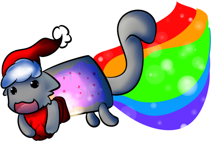 School Contest Thing Nyan Cat Santa By Silver-chimest - Comics (900x675)