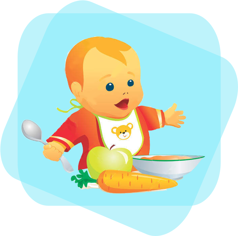 Right Food - Baby Food Cartoon Png (800x800)