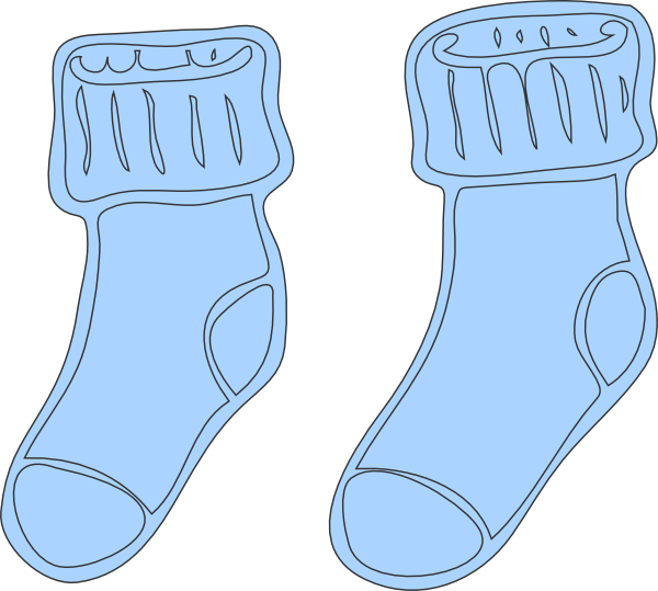 Socks Clip Art At Clker - Socks Boy Clip Art (600x539)