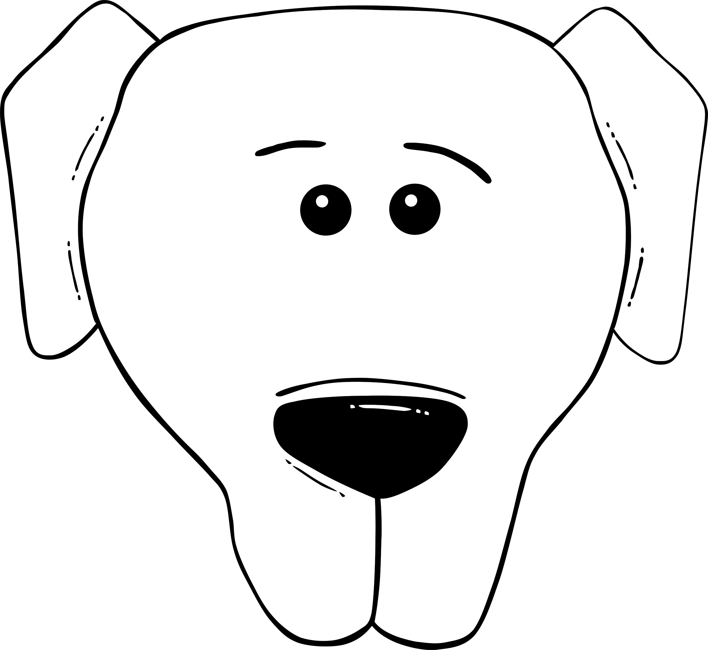 Big Image - Cartoon Dog Big Face (2400x2201)