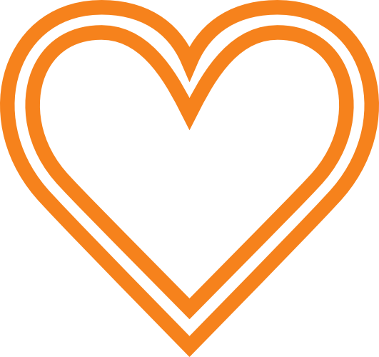 Heart Icon Orange - Orange Heart Icon (531x500)