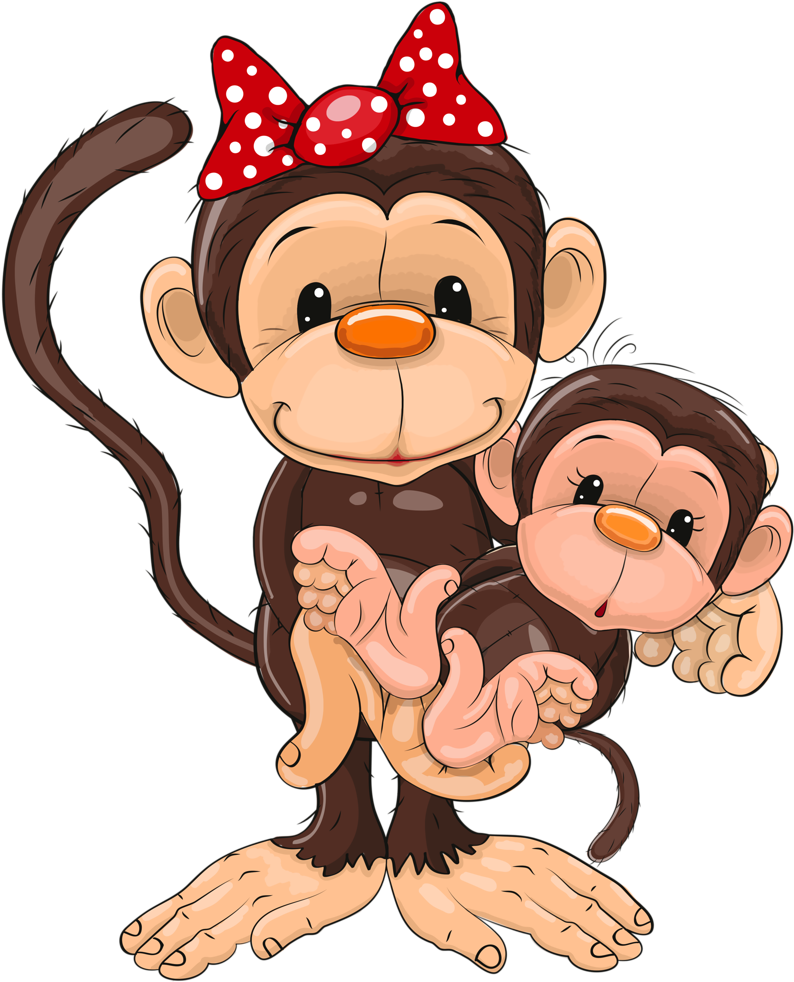 Album - Monkey Mother And Baby Clipart (794x1024)