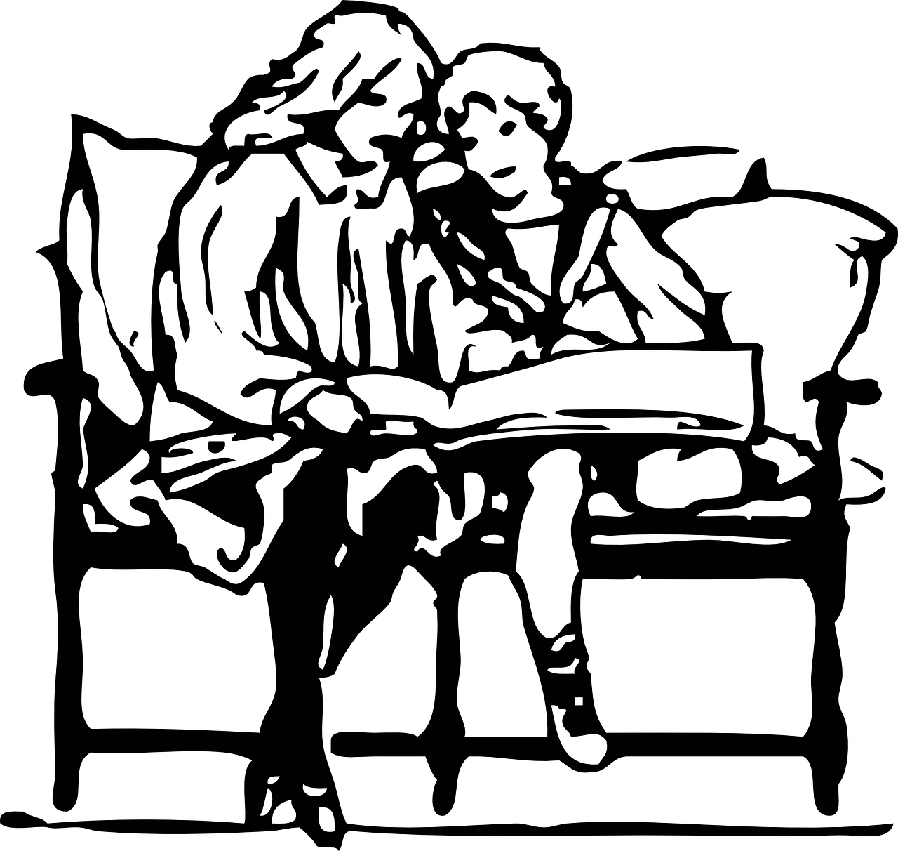 In Some Families, The Whole Group Gets Together And - Mom And Son Reading Drawing (1280x1212)