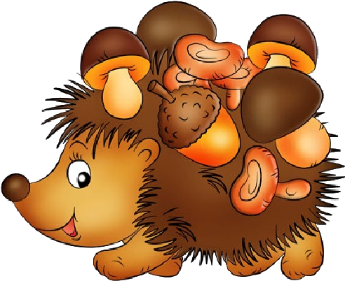 Cute Hedgehog Carrying Mushrooms - Hedgehog With Mushroom Cartoon (500x500)