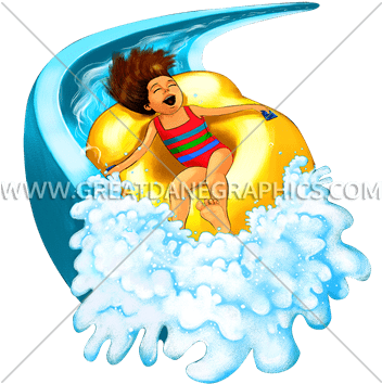 Water Slide - Clipart Watee Slipe Png (351x385)