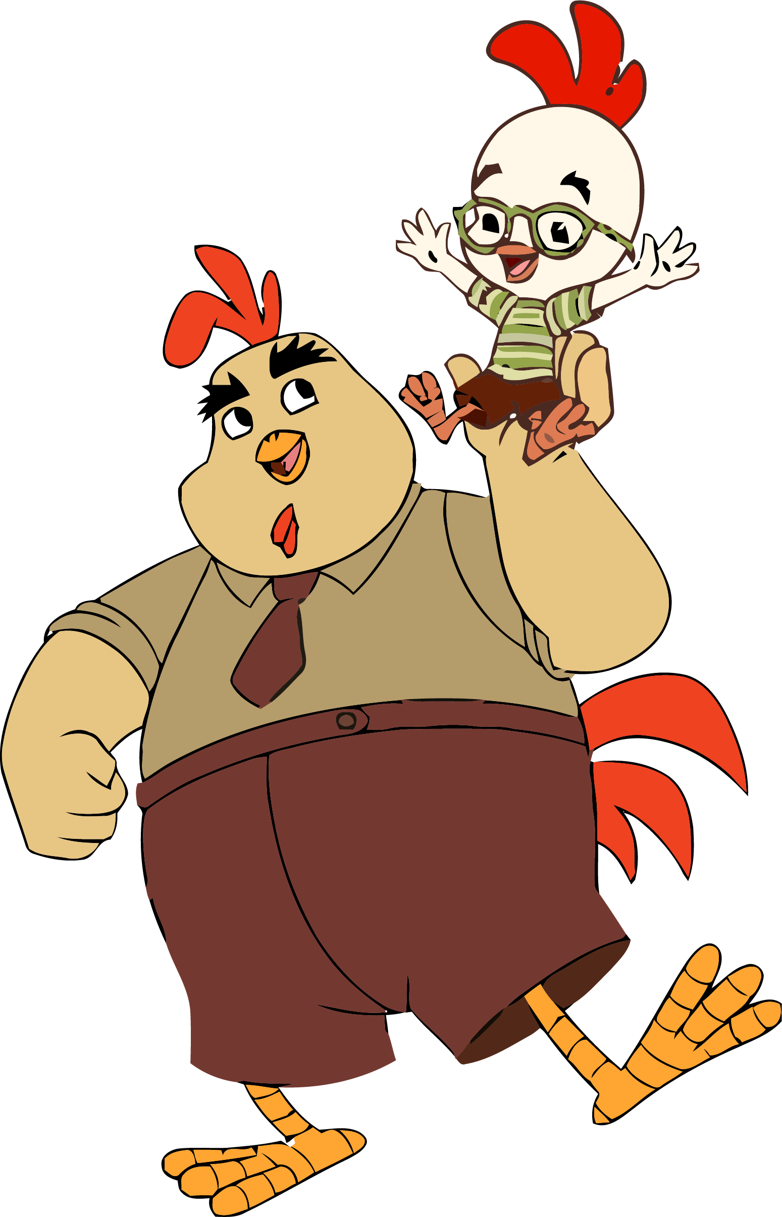 Chicken Little And Father Buck Clipart Png - Fathers Day With Chicken (1549x2411)