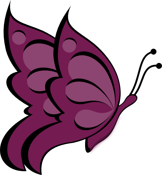 Butterfly Purple - Draw A Butterfly Sideways (552x599)