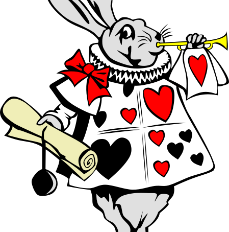 White Rabbit - Mad Hatter Tea Party Clip Art (449x454)