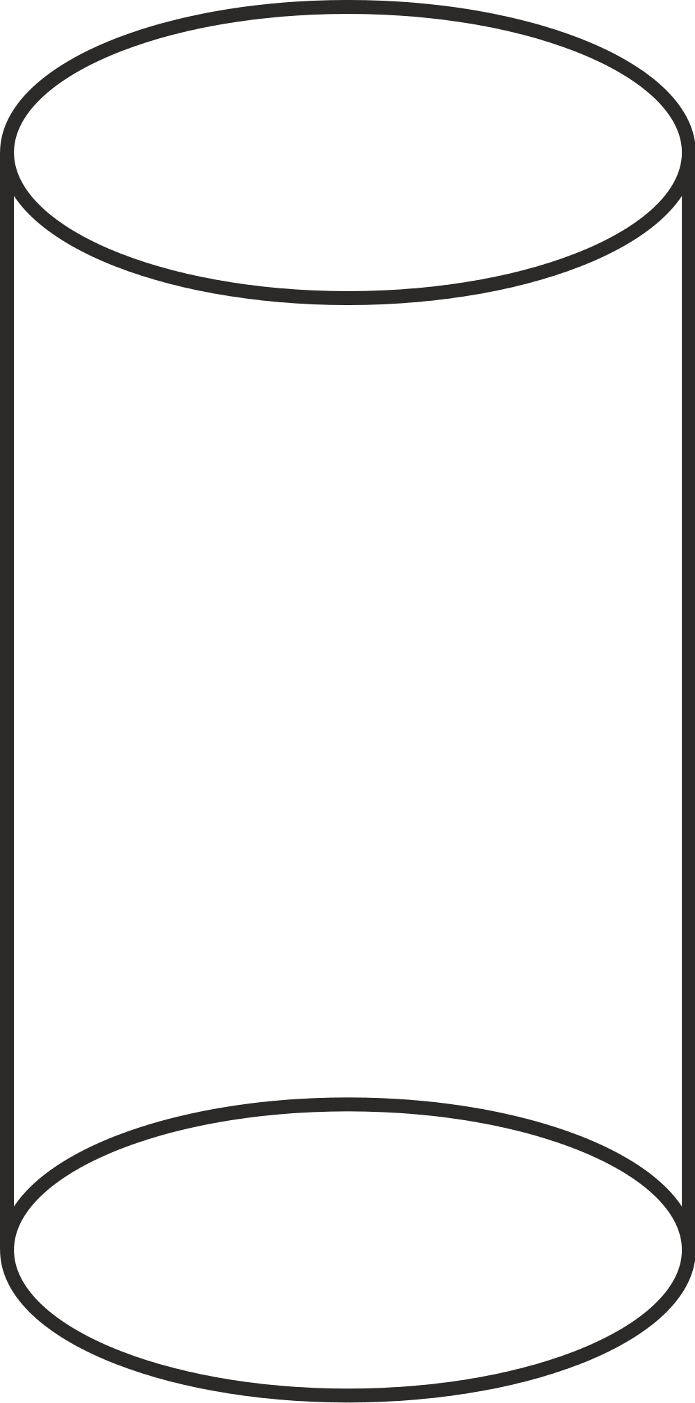 3d Shape Cliparts 9, Buy Clip Art - Clipart Black And White Cylinder (1000x2019)