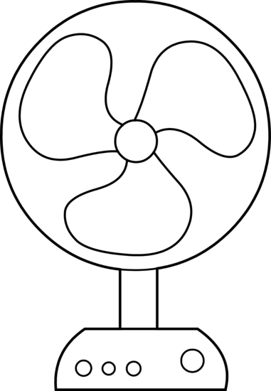 Electric Fan Line Art Free Clip Clipart - Colouring Pages Of Fan (381x550)