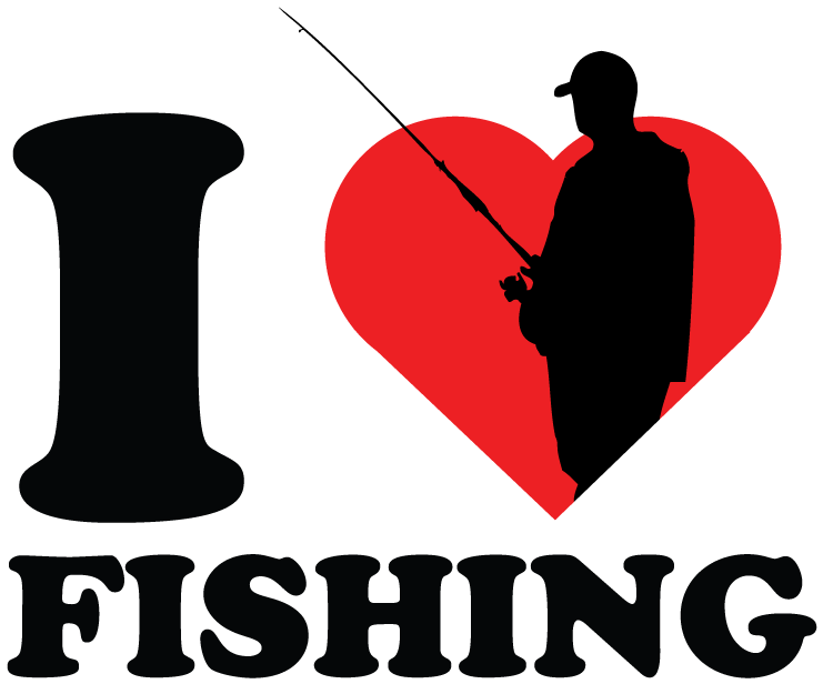 I Heart Love Fishing Fisherman Rod Reel Lure Bobber - Love (838x726)