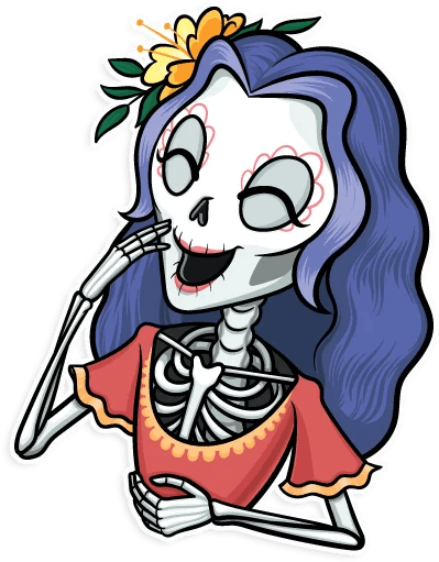 “la Catrina Calavera” Stickers Set For Telegram - Png Stickers (512x512)