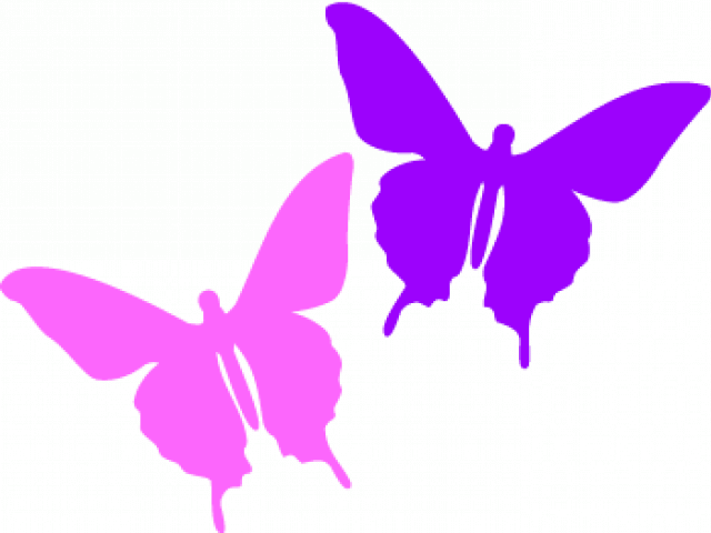 Butterfly Design Clipart Girly - Purple And Pink Butterflies (640x480)