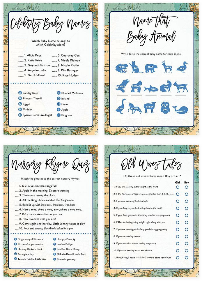 Adventure Baby Shower Game Pack - Baby Shower (819x1024)