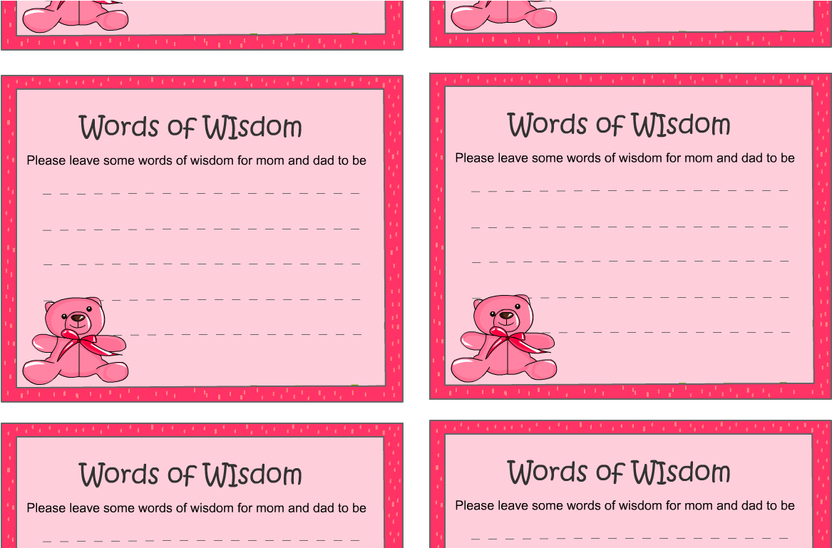 Free Baby Shower Game Templates Beautiful Printable - Baby Shower Advice Cards Printable Free (1224x768)