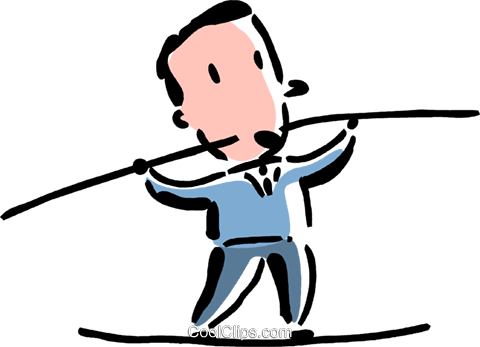 Businessman Walking A Tight Rope Royalty Free Vector - Businessman Walking A Tight Rope Royalty Free Vector (480x347)