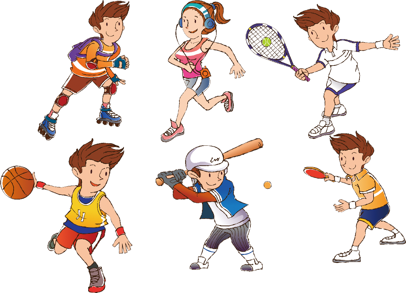 Cartoon Sport Athlete Clip Art - Athlete Clip Art (1404x1038)