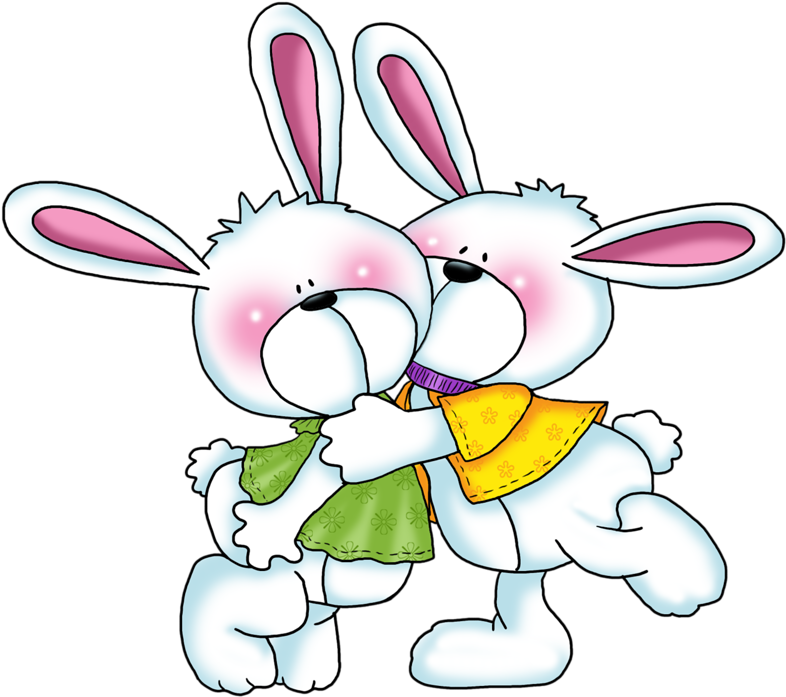 Album - Bunny Couple Clipart (800x724)