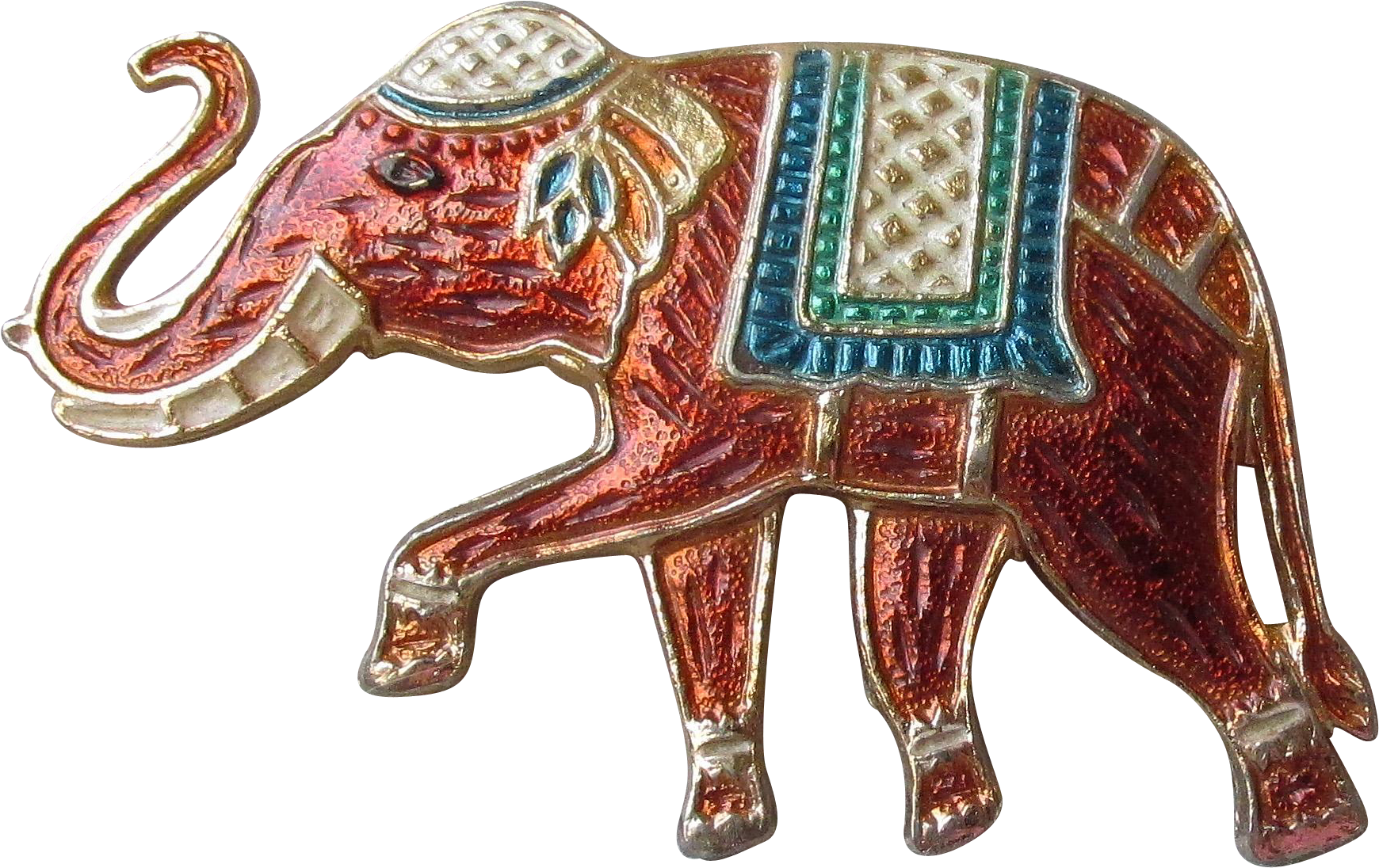 Vintage Signed Warner Enamel Elephant Pin - Indian Elephant (1739x1739)