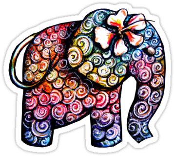 Tattoo Elephant Tshirt By Karin Taylor - Elephant Tattoo (375x360)